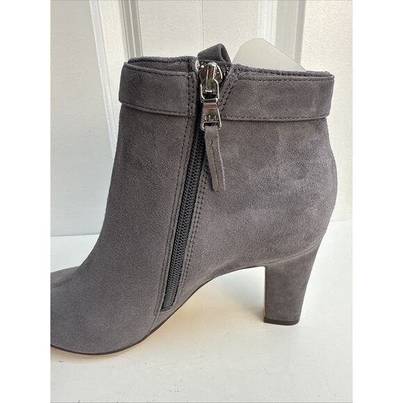 Lauren By Ralph Lauren Brin Gray Suede Ankle Boots Heels Size 8 B NWB - Picture 4 of 11